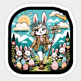I Am His Bunny Funny Romantic Spring Easter Sticker